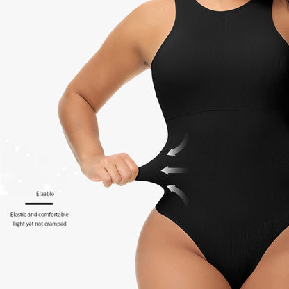 Womens Shapewear Bodysuit, High Compression Crew Neck Seamless Tight Fit Tummy Control Comfortable Jumpsuit Black XS