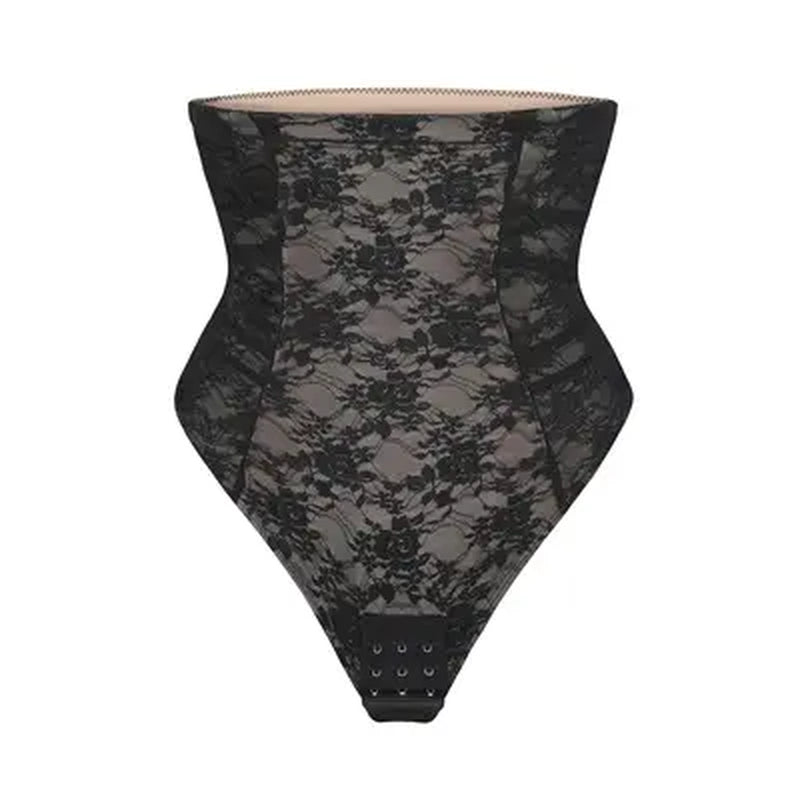 Feelingirl Tummy Control Shapewear for Women plus Size Strapless Thong Shapewear Wedding Underwear Black XS-3XL Comfort Lace