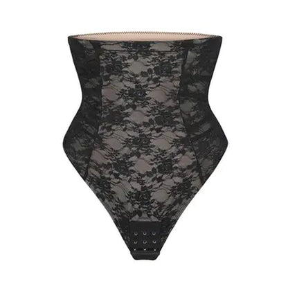 Feelingirl Tummy Control Shapewear for Women plus Size Strapless Thong Shapewear Wedding Underwear Black XS-3XL Comfort Lace