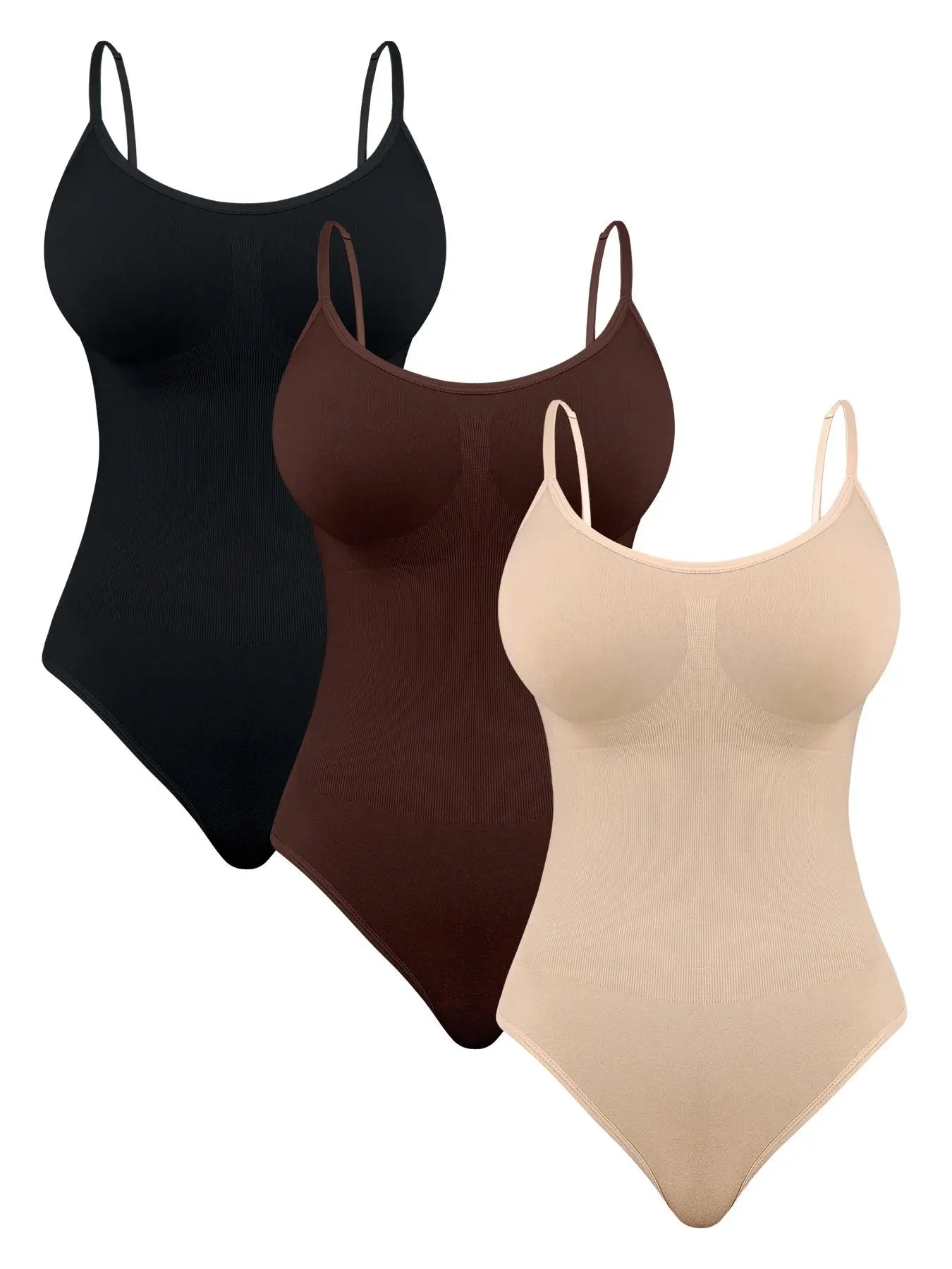 Women'S Solid Adjustable Strap Thong Design Shapewear Bodysuit, Minimalist Plain Spaghetti Strap Shapewear Clothing, Women'S Shapewear
