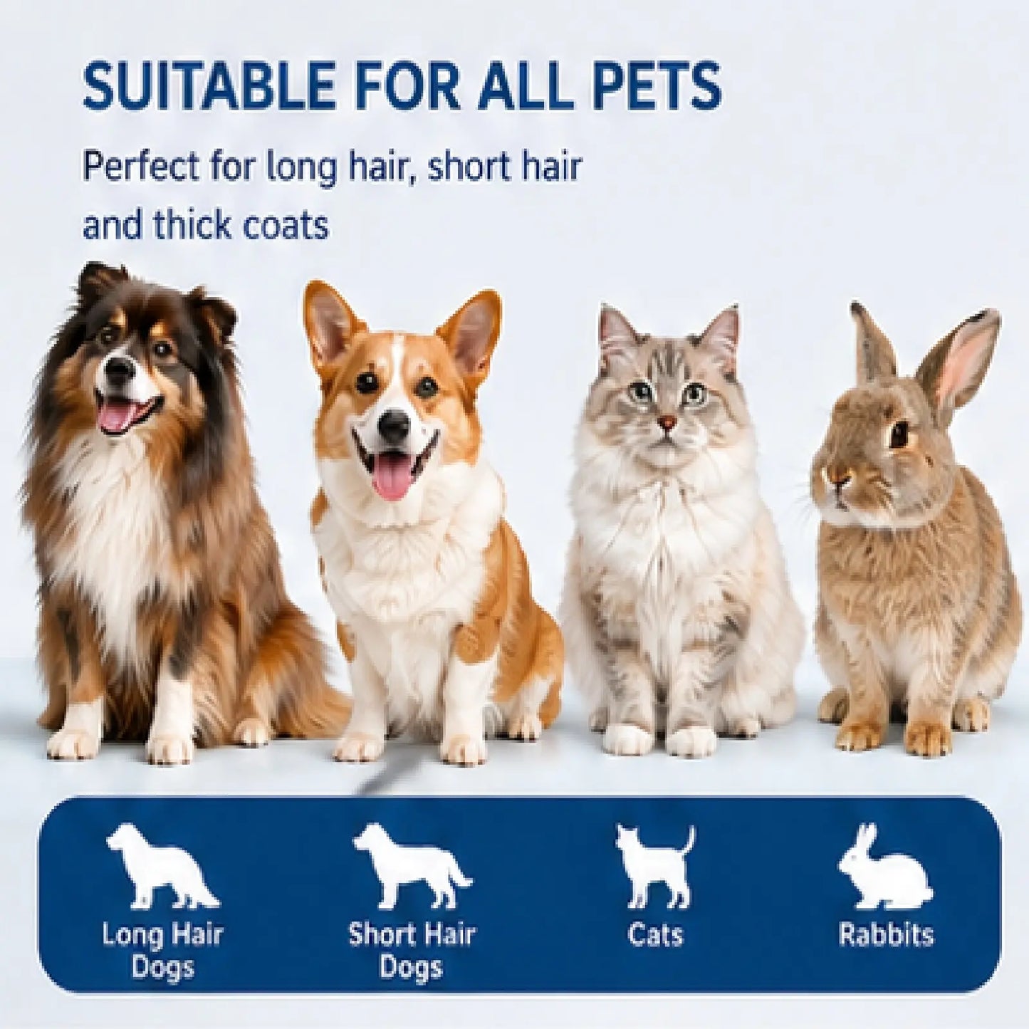 Double-Sided Stainless Steel Pet Detangling Comb for Dogs - Grooming Tool for Coat Care and Shedding Removal with One-Click Cleaning Feature