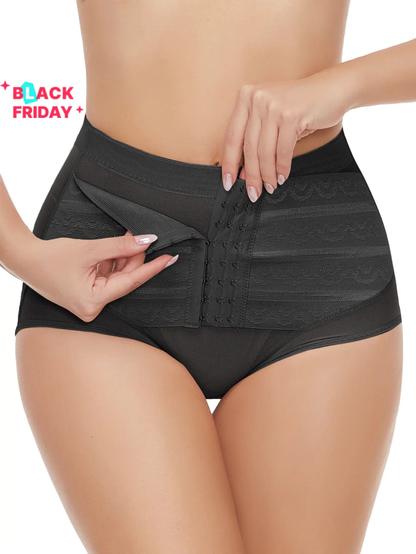 JUQDNX Mesh Stitching Shaping Panties Tummy Control Thong for Women Soft Breathable Fabric Butt Lift & Shape Beige Striped Design Halloween & Black Friday - Bridal