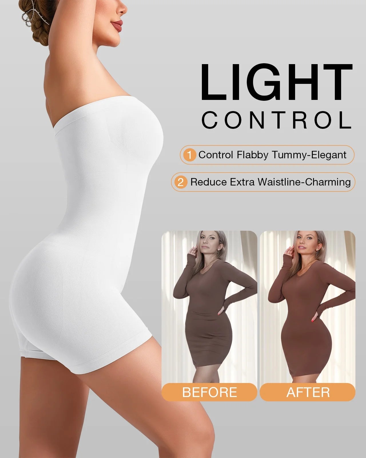 Strapless Shapewear Bodysuit for Women Tummy Control Seamless Sculpting Body Shaper