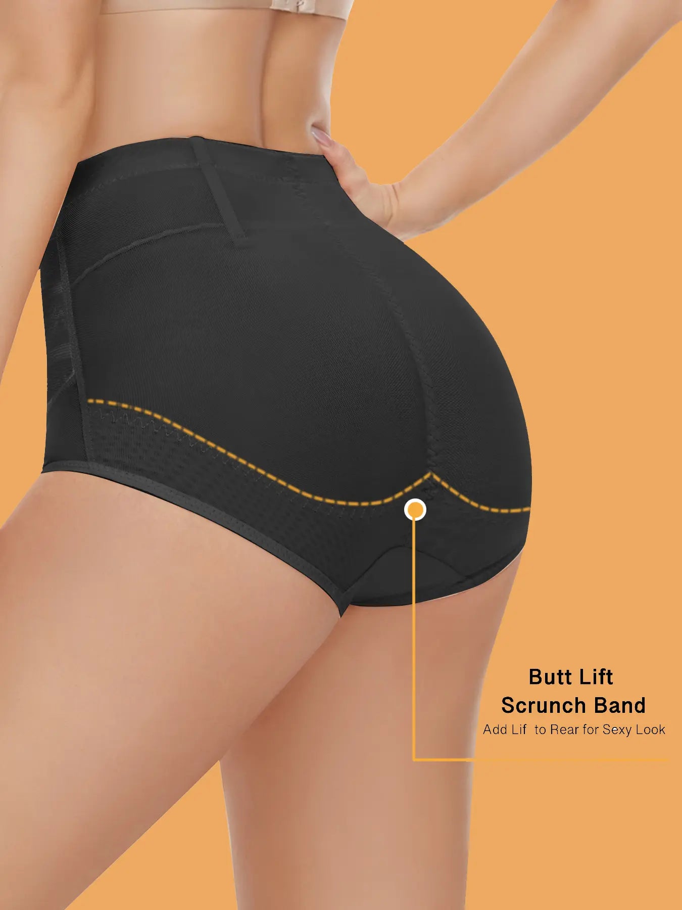 JUQDNX Mesh Stitching Shaping Panties Tummy Control Thong for Women Soft Breathable Fabric Butt Lift & Shape Beige Striped Design Halloween & Black Friday - Bridal
