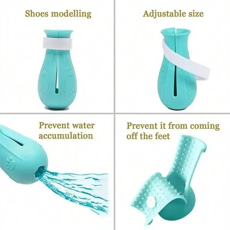 Cat Bathing Shoes - Set of 4 Pairs, Silicone Paw Protectors for Grooming Dogs and Cats - Safeguards Paws During Baths, Prevents Scratching, Safe and Reliable