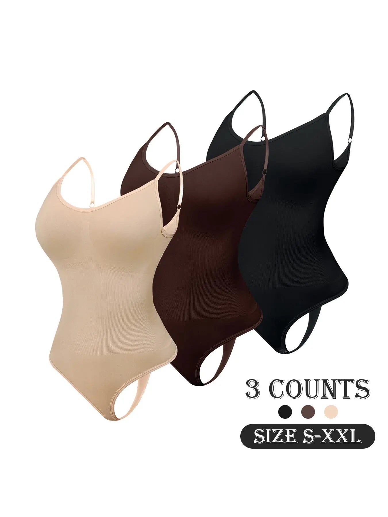Women'S Solid Adjustable Strap Thong Design Shapewear Bodysuit, Minimalist Plain Spaghetti Strap Shapewear Clothing, Women'S Shapewear
