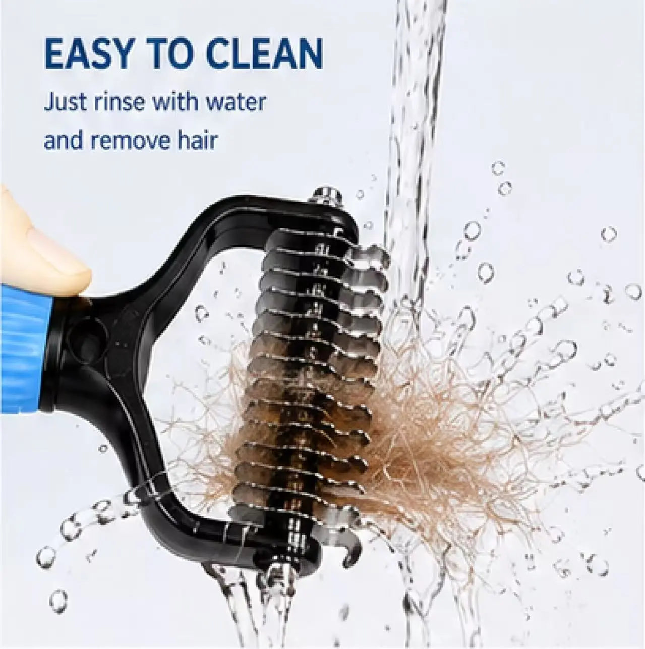 Double-Sided Stainless Steel Pet Detangling Comb for Dogs - Grooming Tool for Coat Care and Shedding Removal with One-Click Cleaning Feature