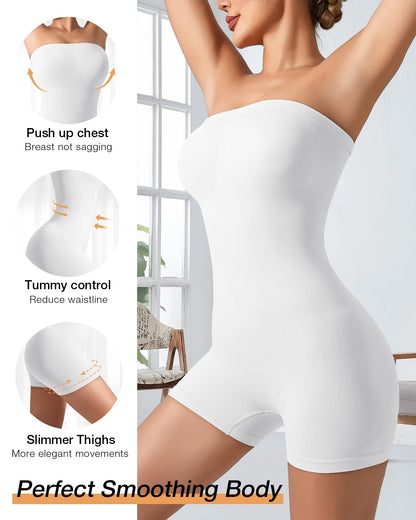 Strapless Shapewear Bodysuit for Women Tummy Control Seamless Sculpting Body Shaper