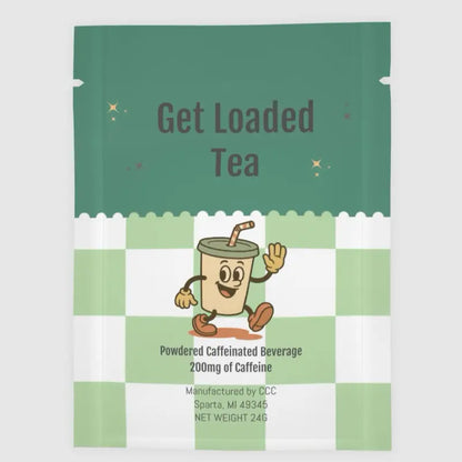 Loaded Tea - Single Serving | 32oz Caffeinated Flavored Hydration Powder Mix | Made in the USA | Effortless Mixing