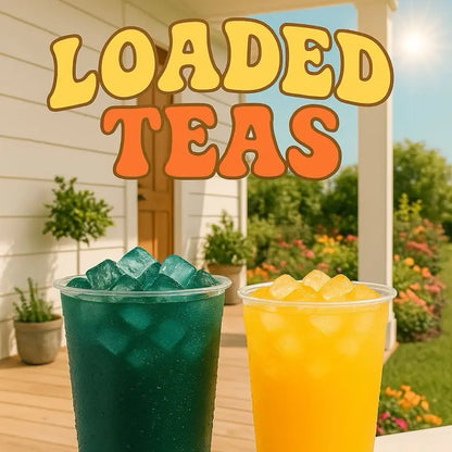 Loaded Tea - Single Serving | 32oz Caffeinated Flavored Hydration Powder Mix | Made in the USA | Effortless Mixing