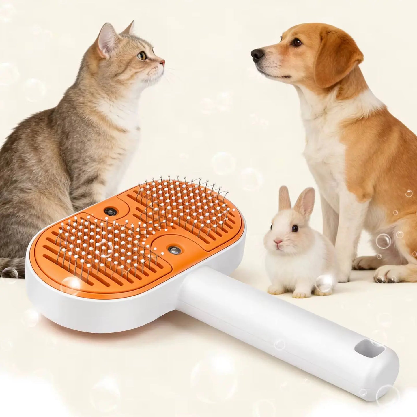 3-in-1 Steam Pet Grooming Brush - Self-Cleaning Spray Comb for De-Shedding and Fur Removal for Cats and Dogs
