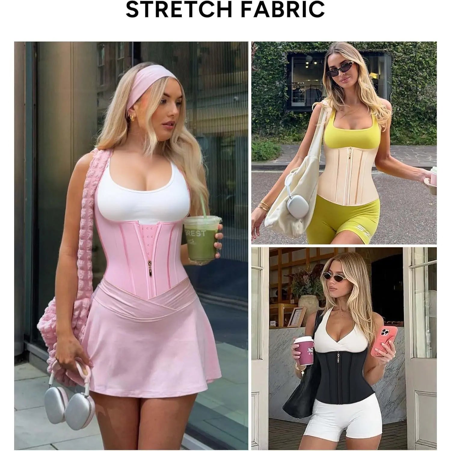 1 Pack Adjustable Waist Trainer Shapewear for Women | Tummy Control Faja Corset with Front & External Zipper | Steel Bone Hourglass Body Shaper plus Size